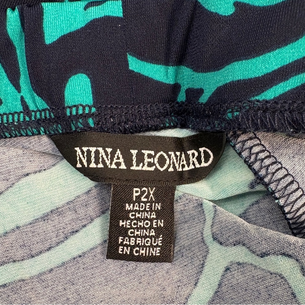 NWT Nina Leonard Tunic and Pants Two Piece Set Culottes Wide Leg Rhinestones - Picture 12 of 16
